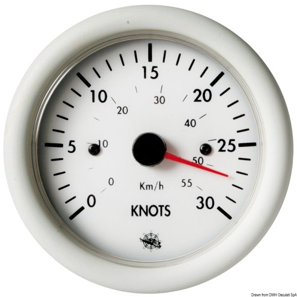 Spidometro 0-30 nodi 12 V bianco - 27.522.01